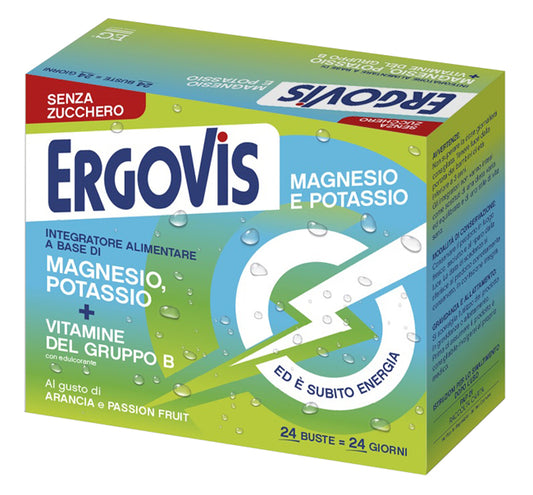 ERGOVIS MG+K VITAMINS B SUGAR-FREE 24 SACHETS