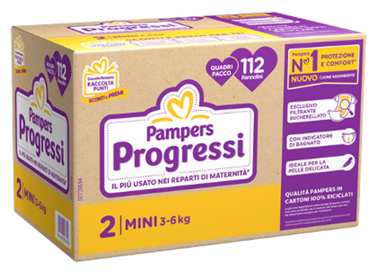 PAMPERS PROGRESSI MINI SIZE 2 112 COUNT