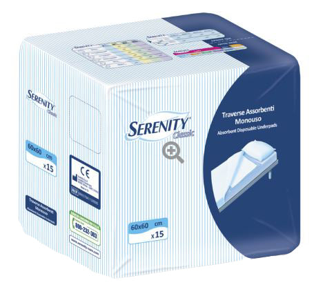 SERENITY CLASSIC BED PAD SUPER BED PAD 60X60 CM 30 PIECES
