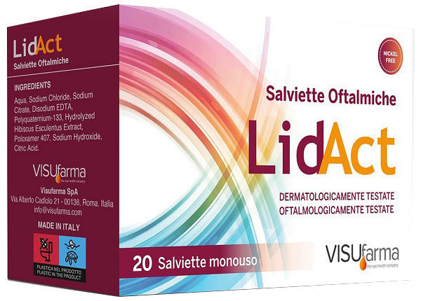 LIDACT SALVIETTE OFTALMICHE PERIOCULARI MONOUSO 20 PEZZI