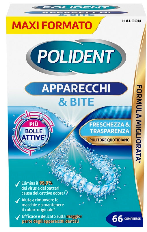 POLIDENT APPLIANCE & BITE DAILY CLEANSER 66 TABLETS