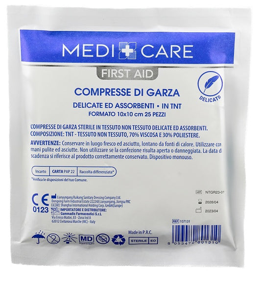 GARZA MEDICARE TNT 10X10 CM 25 PEZZI