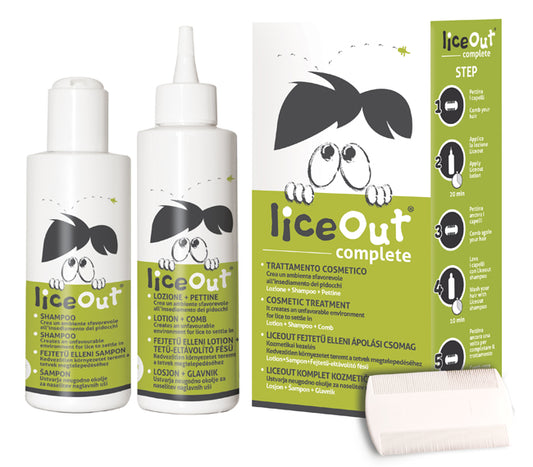 LICEOUT KIT COMPLETO 1 SHAMPOO 125 ML + 1 LOZIONE 125 ML + 1 PETTINE