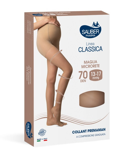 SAUBER COLLANT 70 DENARI PREMAMAN MAGLIA MICRORETE NEUTRO BEIGE 2 LINEA CLASSICA