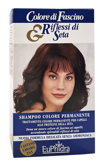 EUPHIDRA COLORE DI FASCINO & RIFLESSI DI SETA SHAMPOO COLORE PERMANENTE 45 CASTANO CHIARO 120 ML