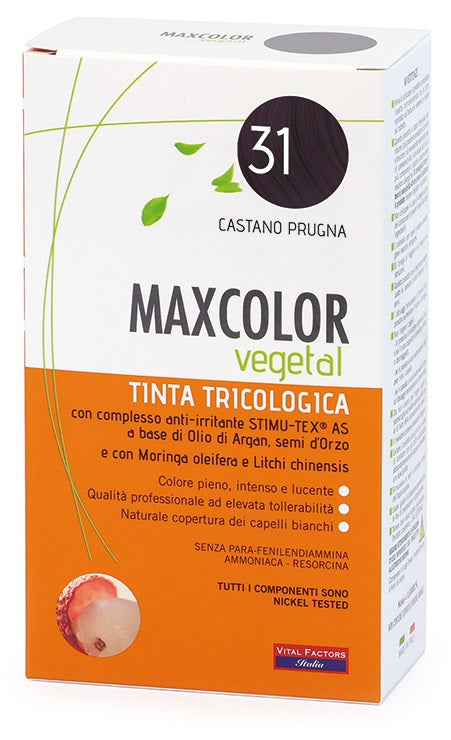 MAXCOLOR VEGETAL TINTA TRICOLOGICA 31 CASTANO PRUGNA 140 ML