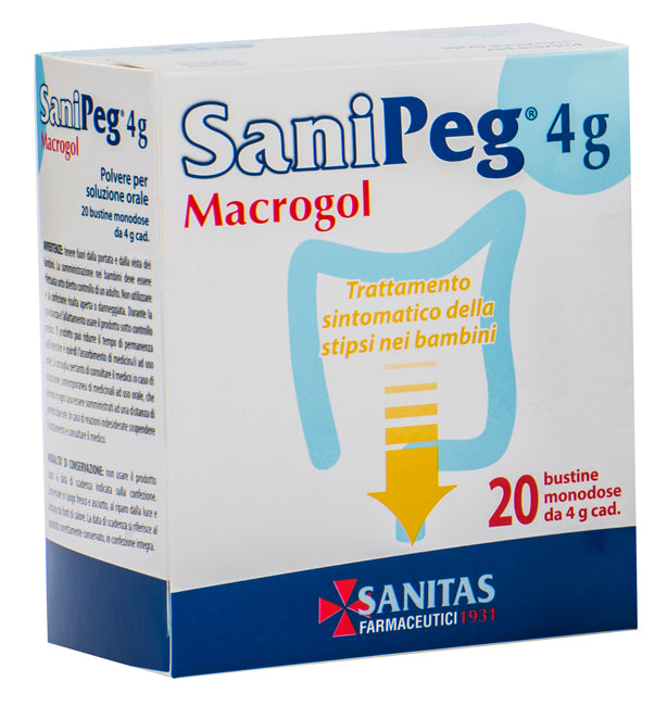 SANIPEG MACROGOL POLVERE PER SOLUZIONE ORALE 20 BUSTINE DA 4 G