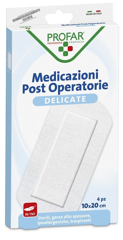 MEDICAZIONE POST OPERATORIA STERILE GARZA ANTIADERENTE 10X20 CM 4 PEZZI PROFAR