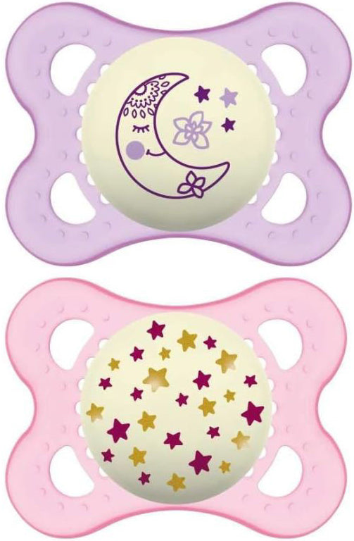 MAM SUCCHIETTO ORIGINAL NIGHT 2-6 MESI SILICONE FEMMINA 2 PEZZI