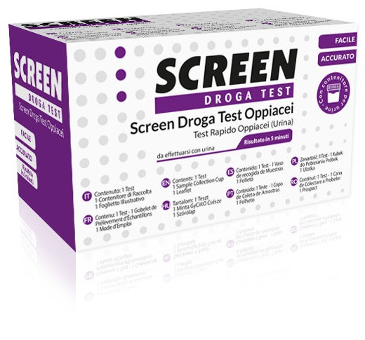 SCREEN DROGA TEST OPPIACEI TEST ANTIDROGA CON CONTENITORE URINA