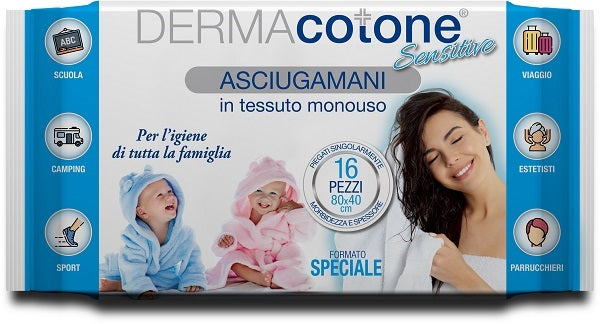 DERMACOTONE SENSITIVE ASCIUGAMANI SPECIALE 80X40 CM 16 PEZZI