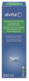 SOLUZIONE UNICA LENTI A CONTATTO CON ACIDO IALURONICO ALVITA 500 ML