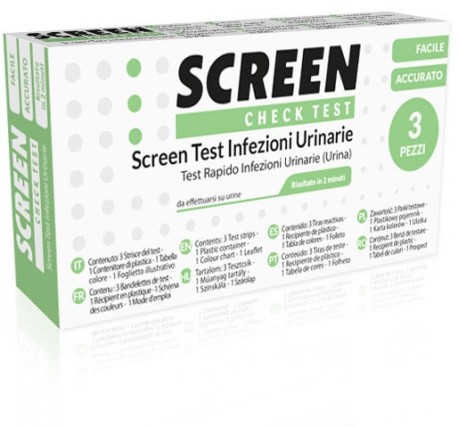 SCREEN TEST LEUCOCITI SANGUE NITRITO E PROTEINA URINA SCREEN TEST INFEZIONI VIE URINARIE 3 PEZZI