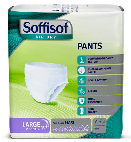 PANNOLONE SOFFISOF AIR DRY PANTS MAXI LARGE 8 PEZZI