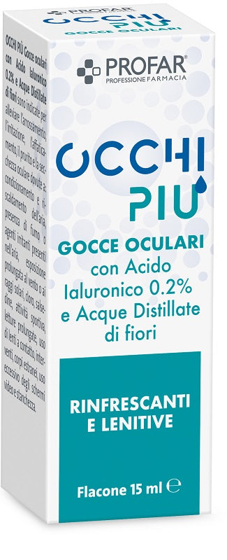 GOCCE OCULARI PROFAR OCCHIPIU' ACIDO IALURONICO 0,2% E ACQUE DISTILLATE DI FIORI 15 ML