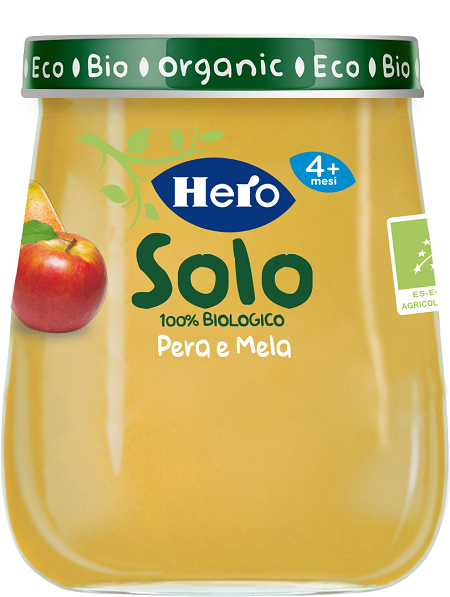 HERO SOLO OMOGENEIZZATO PERA MELA 100% BIO 120 G
